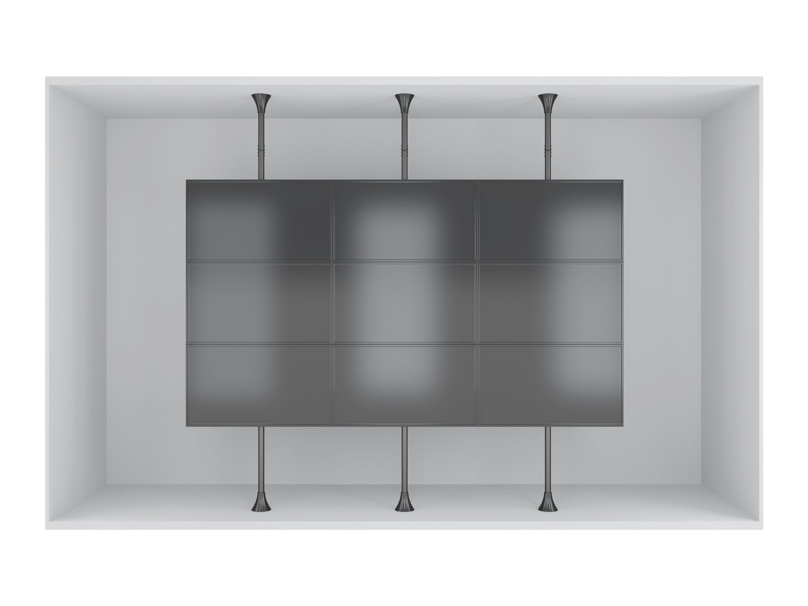 Multibrackets MBFC3UX3 M Pro 3m 9-Screen Floor to Ceiling Mount For 40"-65" Screens | 7350105216657