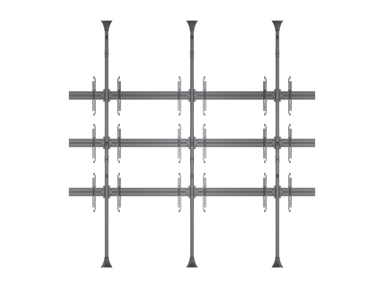 Multibrackets MBFC3UX3 M Pro 3m 9-Screen Floor to Ceiling Mount For 40"-65" Screens | 7350105216657