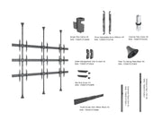 Multibrackets MBFC3UX3 M Pro 3m 9-Screen Floor to Ceiling Mount For 40"-65" Screens | 7350105216657