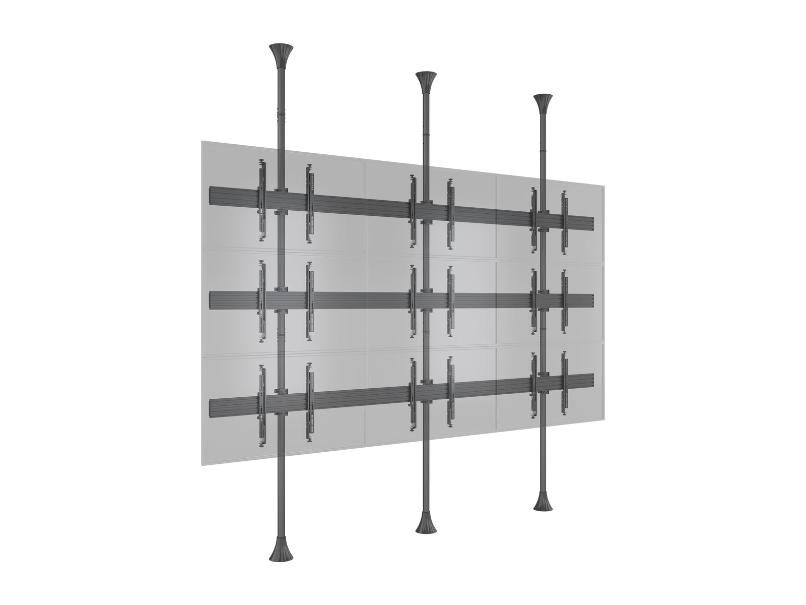 Multibrackets MBFC3UX3 M Pro 3m 9-Screen Floor to Ceiling Mount For 40"-65" Screens | 7350105216657