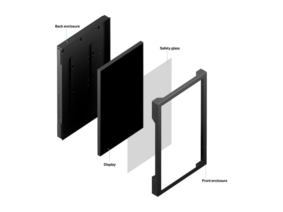 Multibrackets M Pro Series – 65" Outdoor Wall Enclosure Portrait (Weatherproof & Anti-Theft) Multibrackets Outdoor Wall Mount Brackets Multibrackets