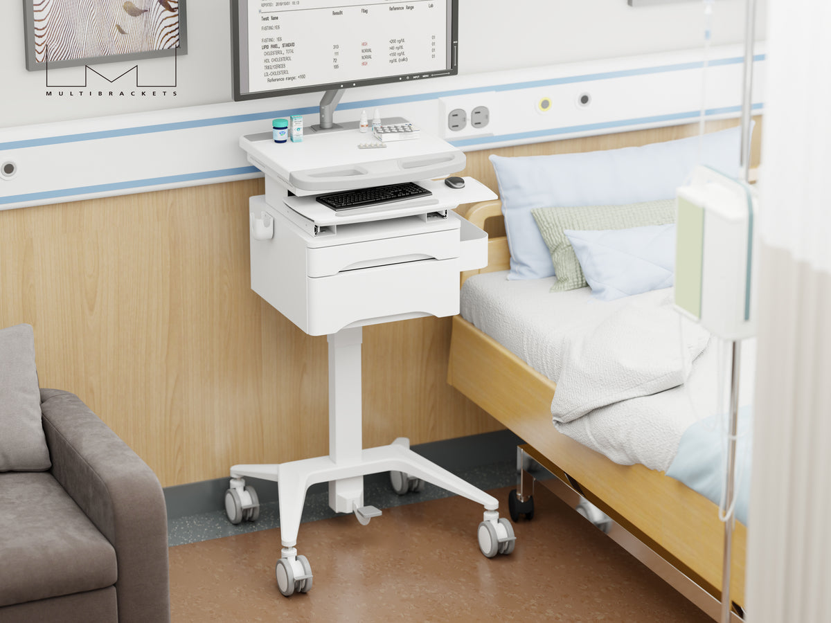 Multibrackets M Medical Cart Basic with Drawer Mobile Workstation for 9.7"-17.3" Laptops | 7350105217920 Multimedia Carts & Stands Multibrackets