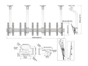 Multibrackets 0.8m Tilt 40"-65" Pro Series Menu Board Ceiling Mount For 5 Screens | MBC5X1UGC Ceiling Mount Bracket Multibrackets