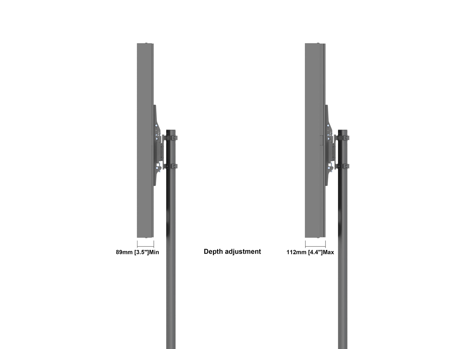 Multibrackets M Pro Series 43" Single Pole Floorbase Digital Signage Enclosure – Black | 7350105219764 Signage Display Enclosures Multibrackets