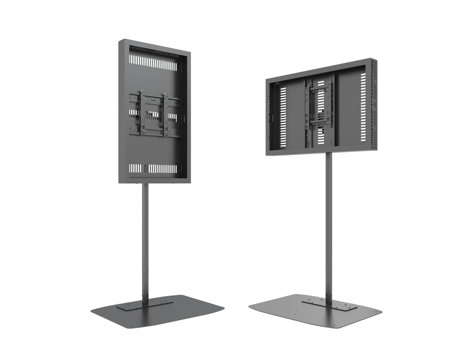 Multibrackets M Pro Series 43" Single Pole Floorbase Digital Signage Enclosure – Black | 7350105219764 Signage Display Enclosures Multibrackets