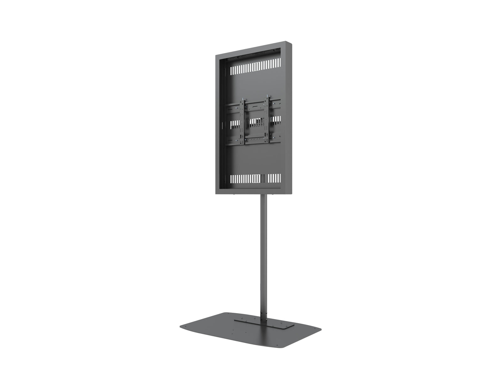 Multibrackets M Pro Series 43" Single Pole Floorbase Digital Signage Enclosure – Black | 7350105219764 Signage Display Enclosures Multibrackets