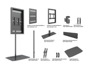 Multibrackets M Pro Series 43" Single Pole Floorbase Digital Signage Enclosure – Black | 7350105219764 Signage Display Enclosures Multibrackets