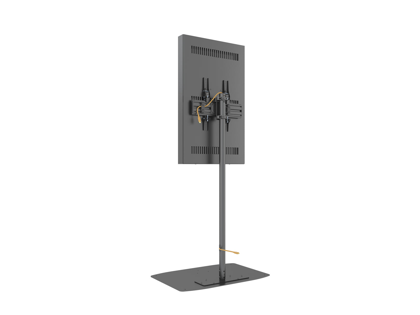 Multibrackets M Pro Series 43" Single Pole Floorbase Digital Signage Enclosure – Black | 7350105219764 Signage Display Enclosures Multibrackets