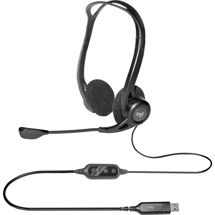 Logitech 960 USB Computer Headset Wired Black Headset | 915-000308