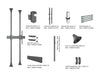Multibrackets MBFC1UX1 800 M Floor to Ceiling Mount Pro - Up to 55"-75" Screen Floor to Ceiling Display Mount Multibrackets