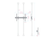 Multibrackets MBFC1UX1 800 M Floor to Ceiling Mount Pro - Up to 55"-75" Screen Floor to Ceiling Display Mount Multibrackets