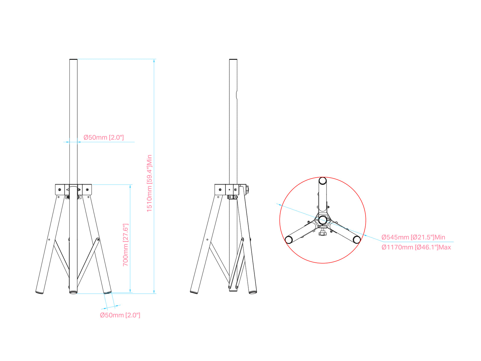Multibrackets M Pro Series Tripod Stand | 7350105217449 Mounting Accessory Multibrackets