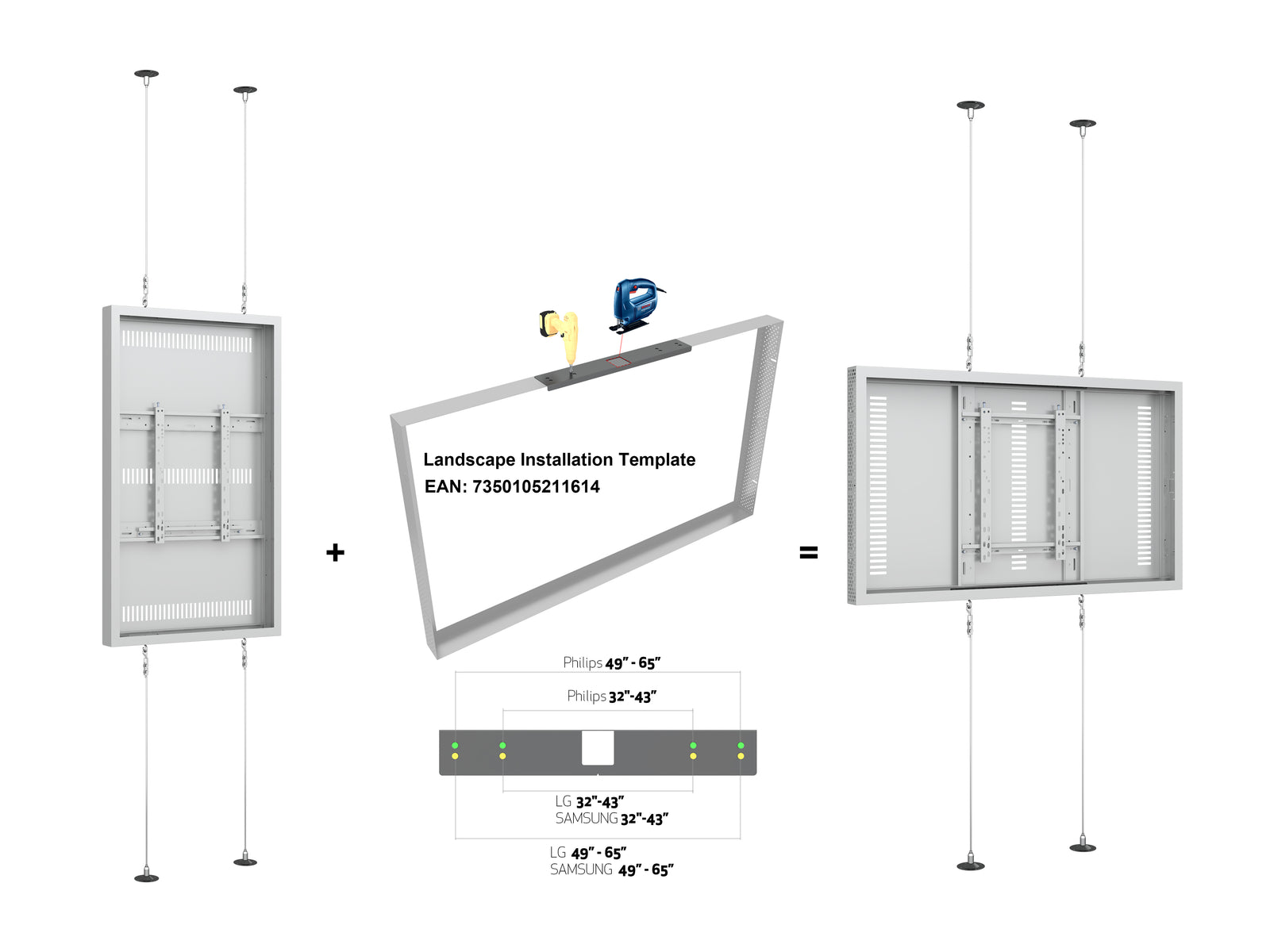 Multibrackets M Pro Series Enclosure 55" Wire F2C Medium White Signage Display Enclosures Multibrackets