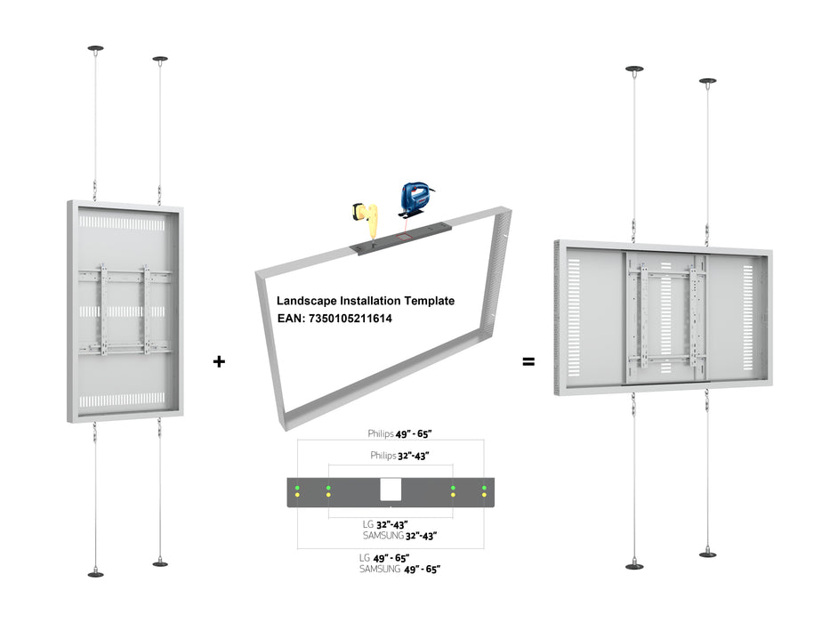 Multibrackets M Pro Series Enclosure 55" Wire F2C Medium White Signage Display Enclosures Multibrackets