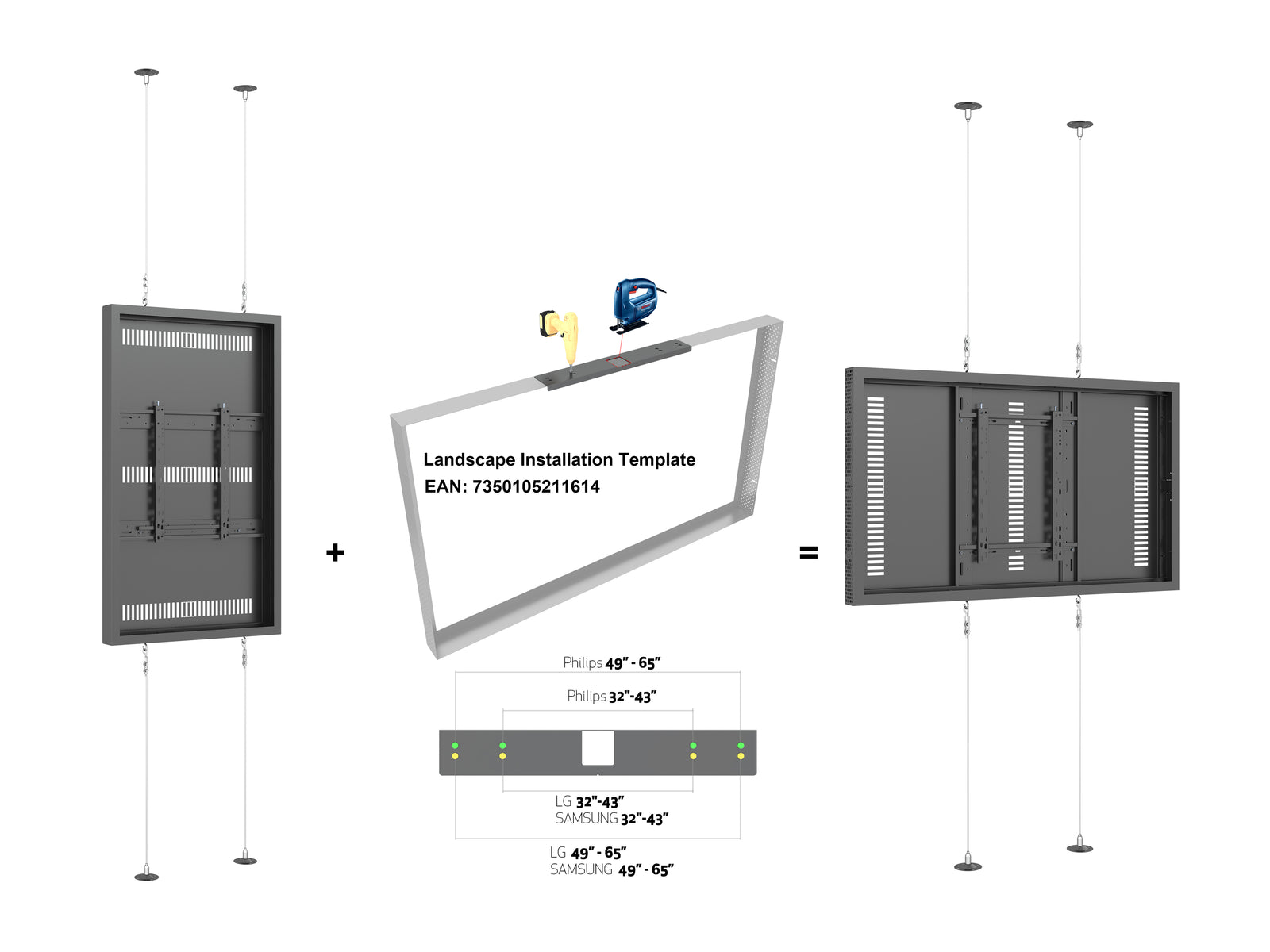 Multibrackets M Pro Series Enclosure 55" Wire F2C Medium Black Signage Display Enclosures Multibrackets