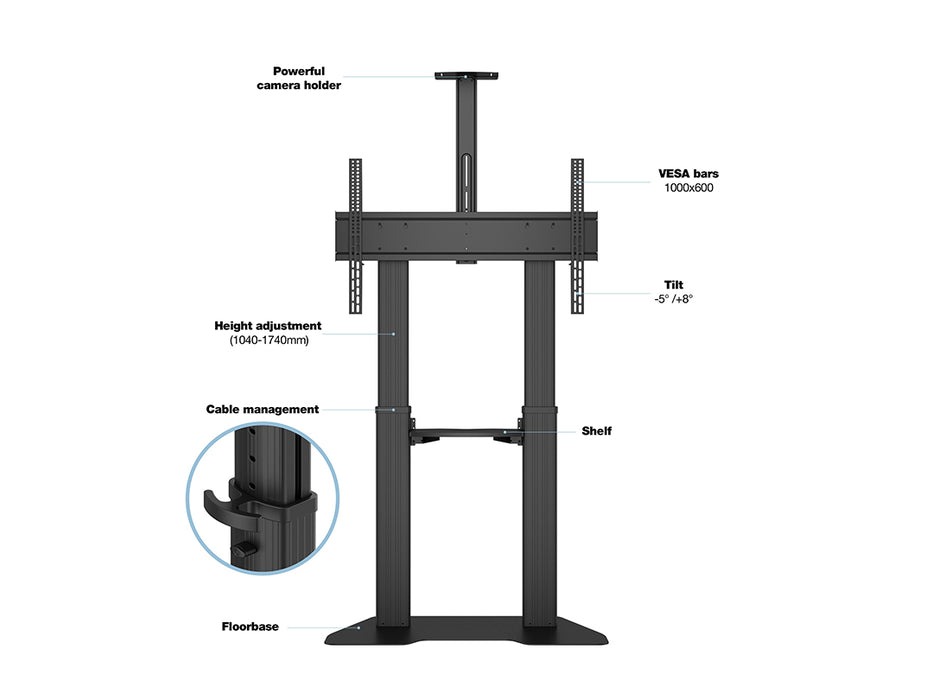 Multibrackets M Public Floorbase Dual Pillar 180 HD | For 60" - 100" Screens