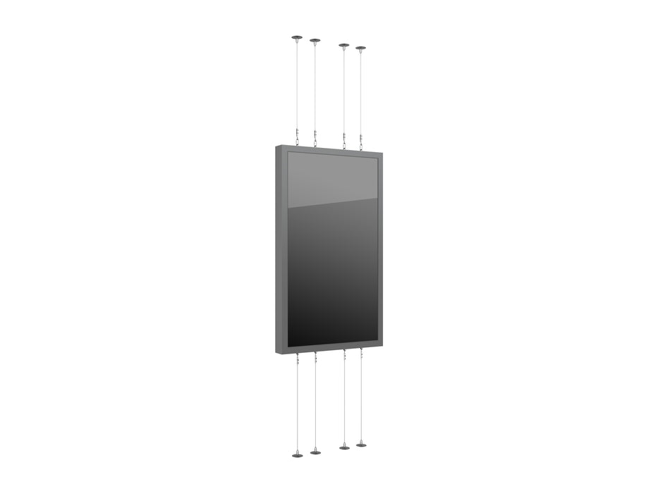 Multibrackets M Pro Series Enclosure 75" High Brightness Floor to Ceiling Wire Large Black Signage Display Enclosures Multibrackets