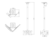Multibrackets 17" - 32" 32BDL-4050D 0.8m Display Ceiling Mount Pro For 2 Screens Ceiling Mount Bracket Multibrackets