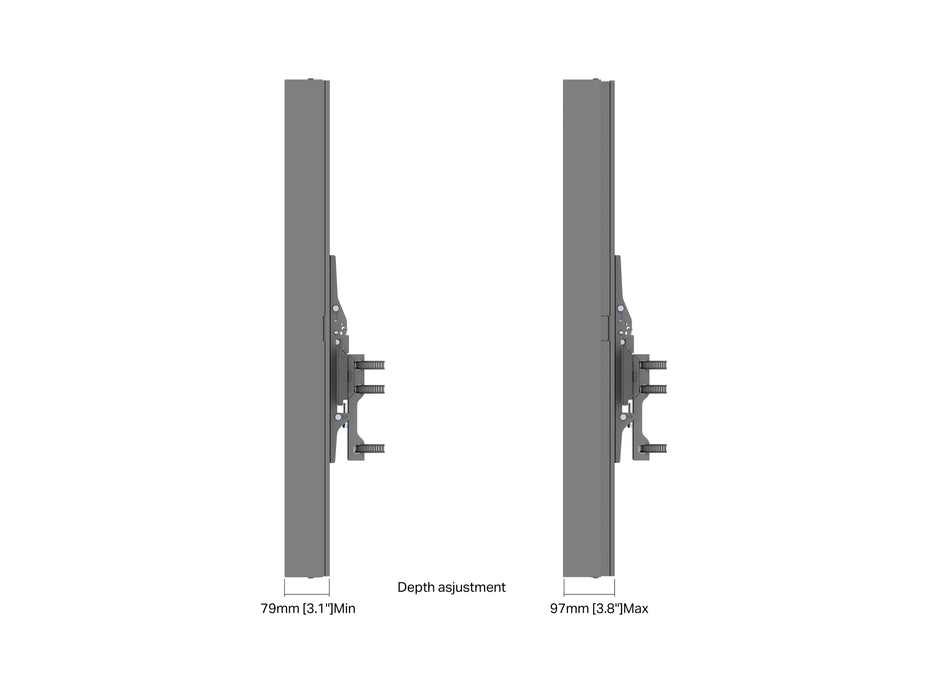 Multibrackets M Pro Series Enclosure 43" Column Medium Black Signage Display Enclosures Multibrackets