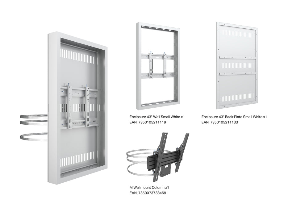 Multibrackets M Pro Series Enclosure 43" Column Medium White Signage Display Enclosures Multibrackets