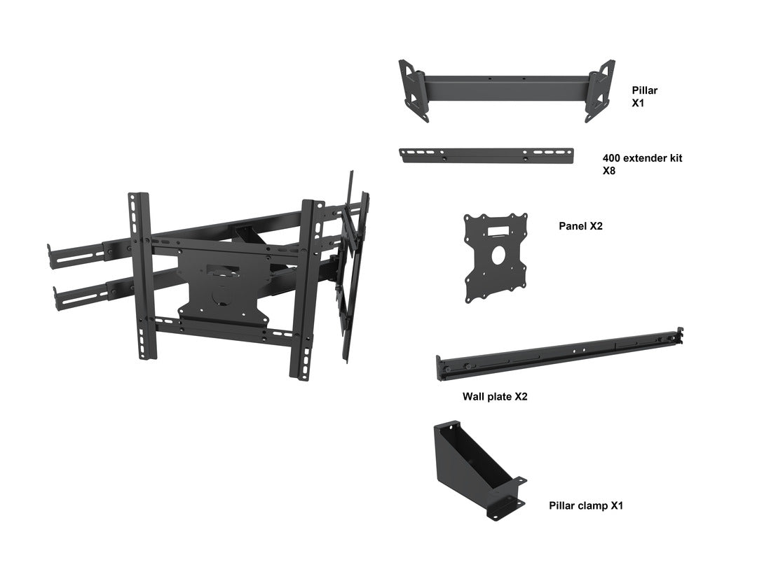 Multibrackets M Store Shelf Mount Pro Dual - (32"-49") Wall Mount Bracket Multibrackets