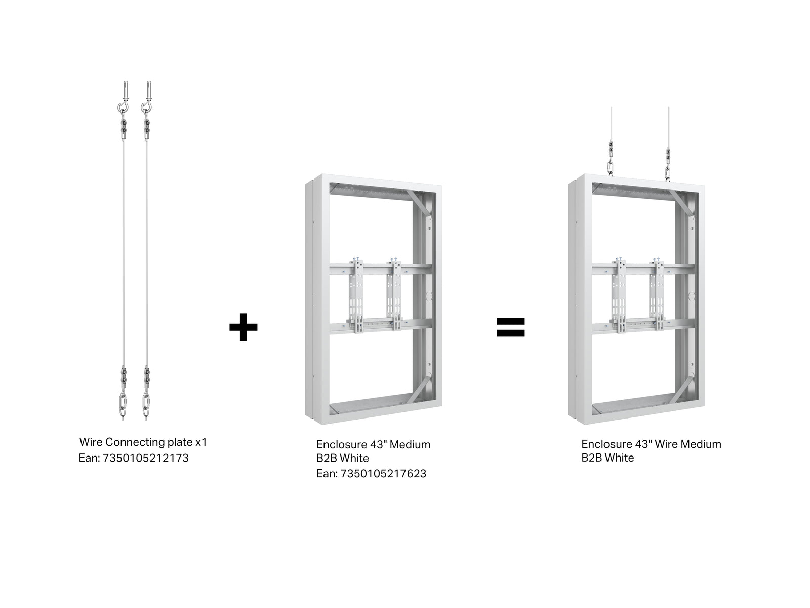 Multibrackets M Pro Series Enclosure 43" Medium B2B White Signage Display Enclosures Multibrackets