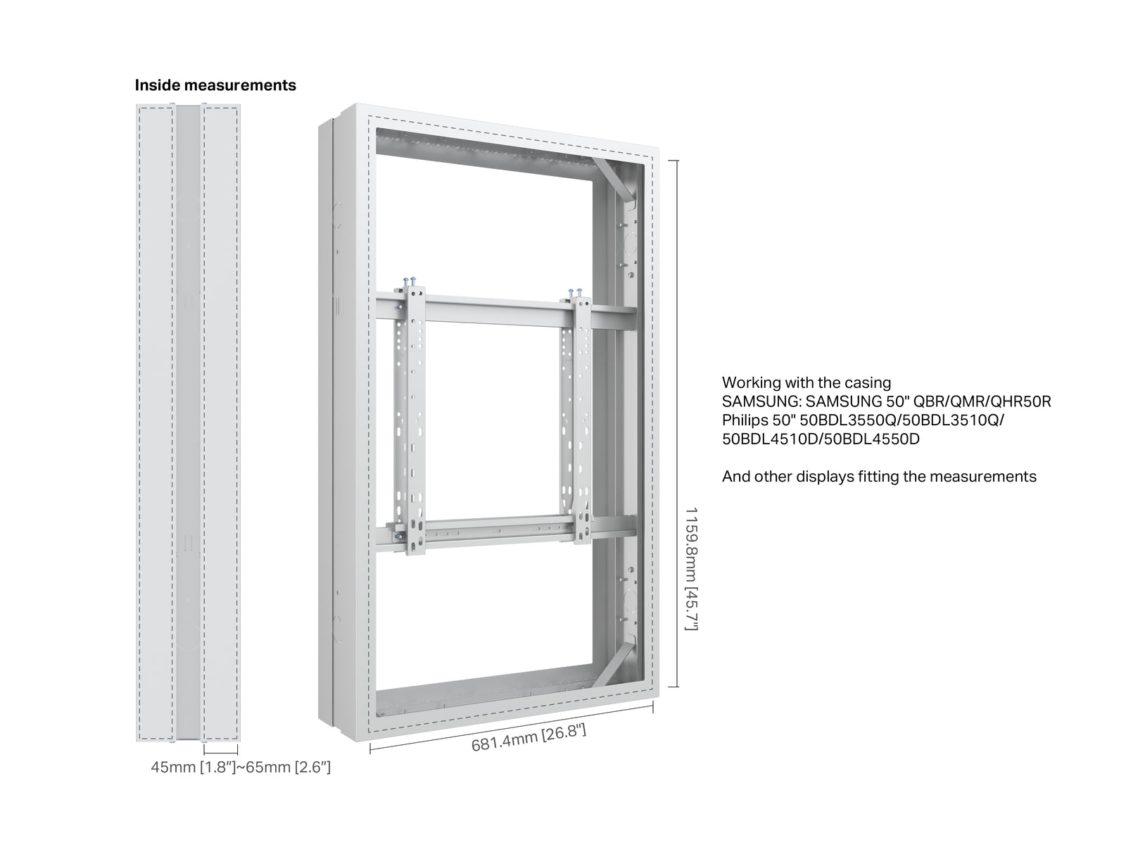 Multibrackets M Pro Series Enclosure 50" Medium B2B White Signage Display Enclosures Multibrackets