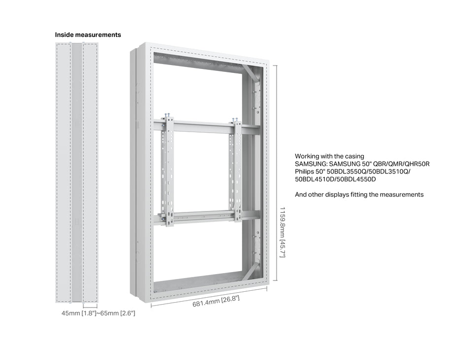 Multibrackets M Pro Series Enclosure 50" Medium B2B White Signage Display Enclosures Multibrackets
