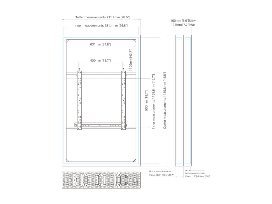 Multibrackets M Pro Series Enclosure 50" Medium B2B White Signage Display Enclosures Multibrackets