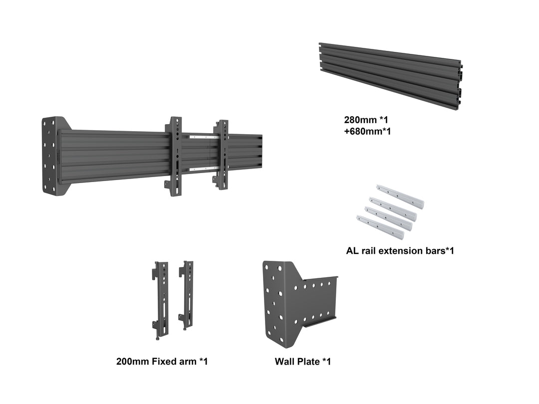 Multibrackets MBFW1U M Pro Series From Wall - (17" - 42") Wall Mount Bracket Multibrackets