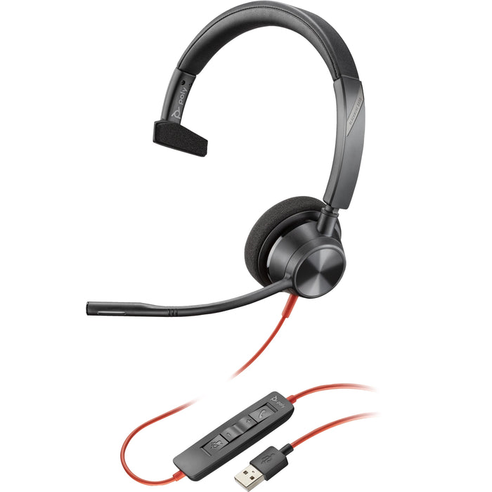 Poly Blackwire 3310 USB-A Wired On-ear Mono Headset | 767F7AA