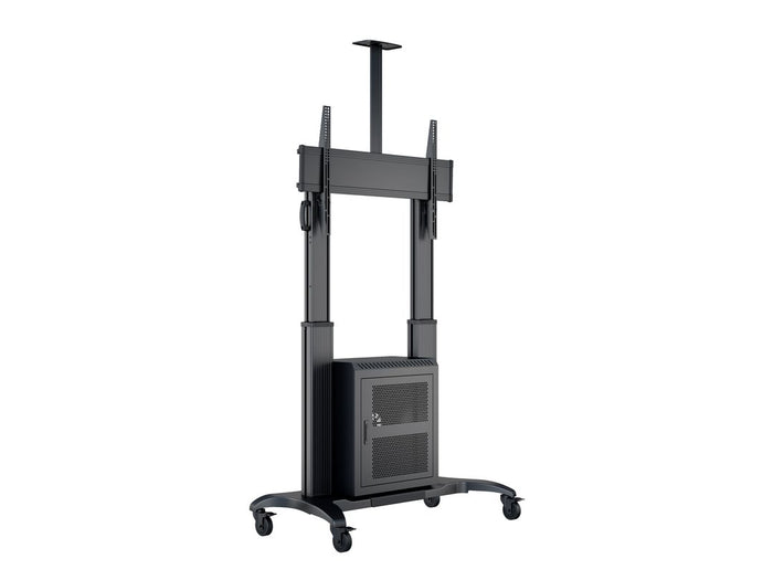 Multibrackets M Public Floorstand Dual Pillar 180 HD with AV Cabinet | For 60" - 100" Screens Mobile Trolley Multibrackets