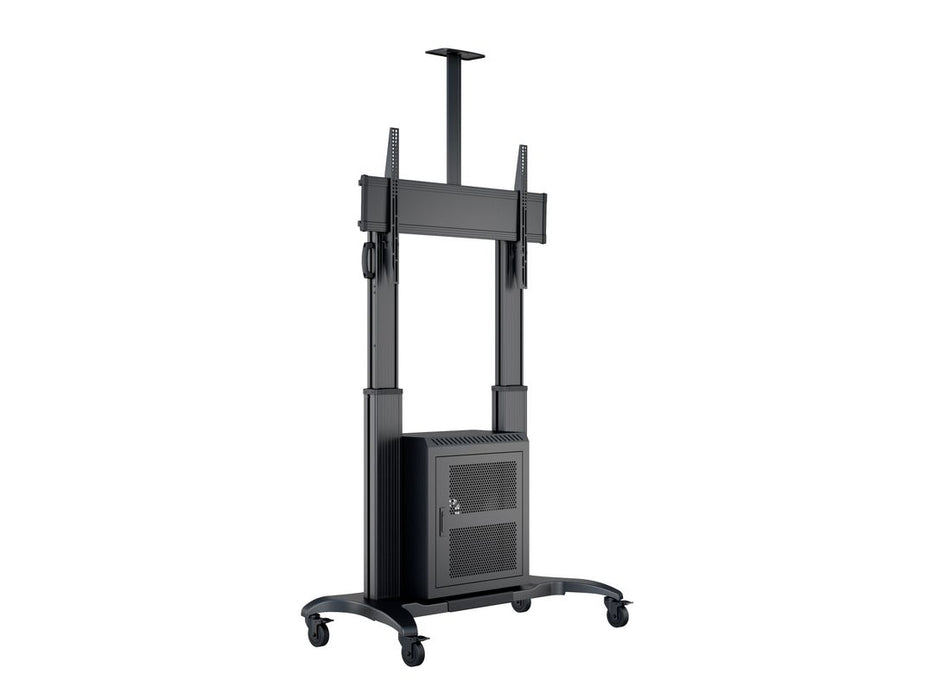 Multibrackets M Public Floorstand Dual Pillar 180 HD with AV Cabinet | For 60" - 100" Screens