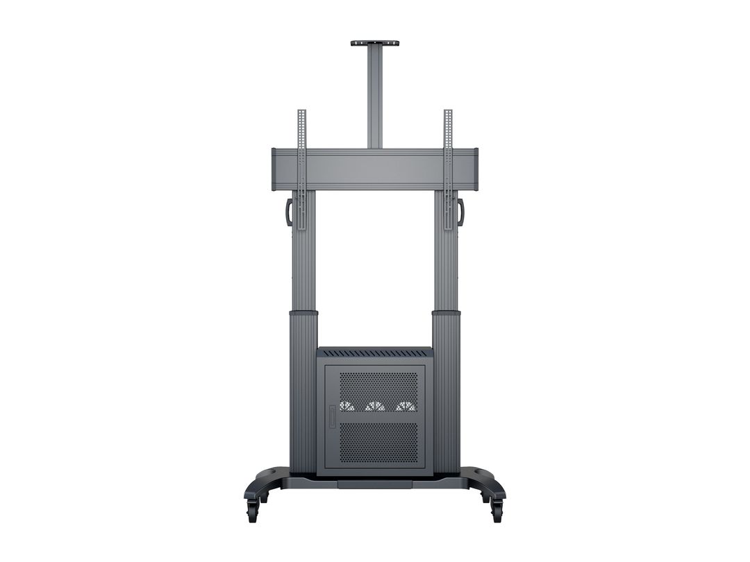 Multibrackets M Public Floorstand Dual Pillar 180 HD with AV Cabinet | For 60" - 100" Screens Mobile Trolley Multibrackets
