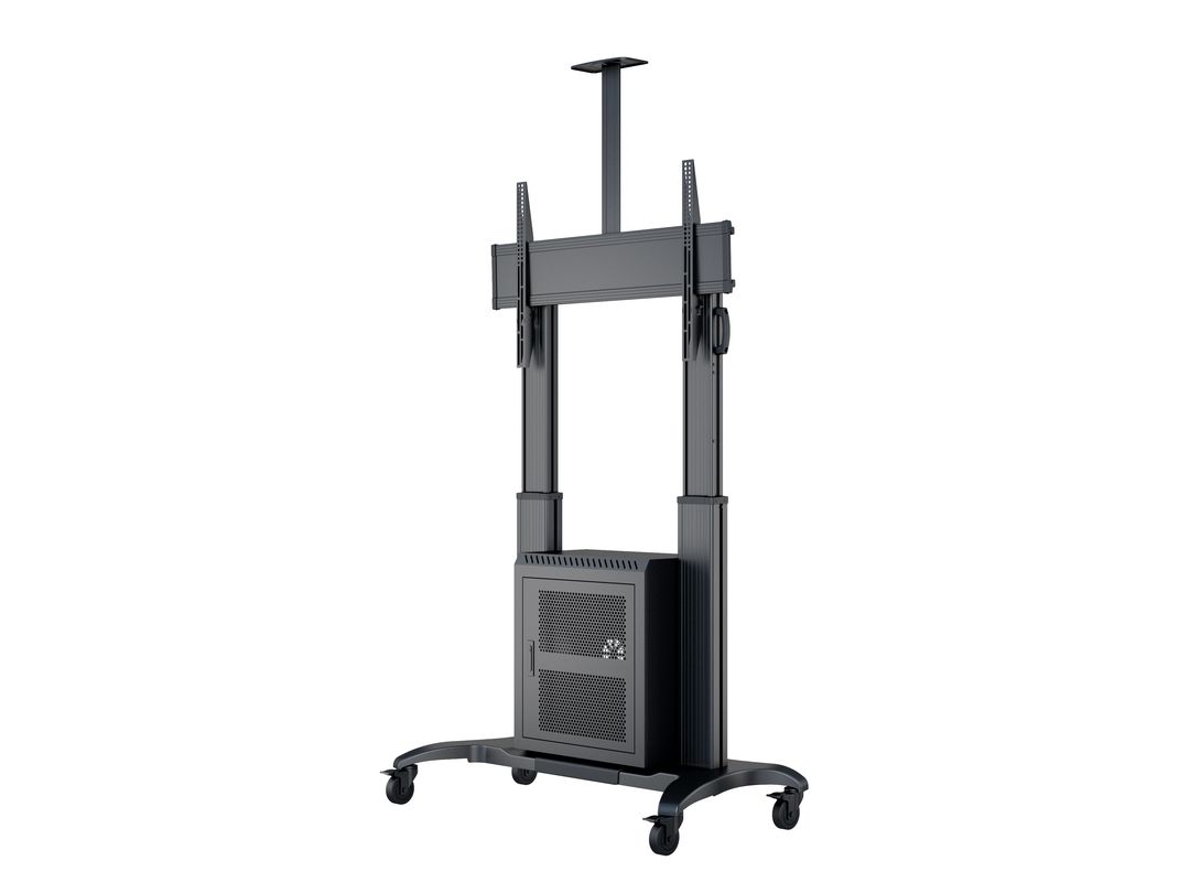 Multibrackets M Public Floorstand Dual Pillar 180 HD with AV Cabinet | For 60" - 100" Screens Mobile Trolley Multibrackets