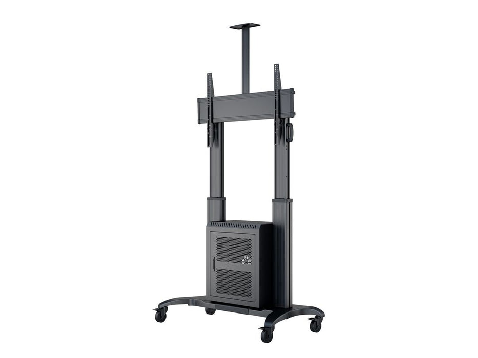 Multibrackets M Public Floorstand Dual Pillar 180 HD with AV Cabinet | For 60" - 100" Screens