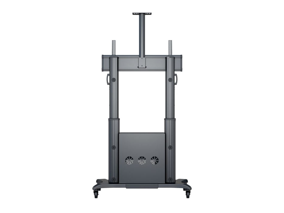 Multibrackets M Public Floorstand Dual Pillar 180 HD with AV Cabinet | For 60" - 100" Screens