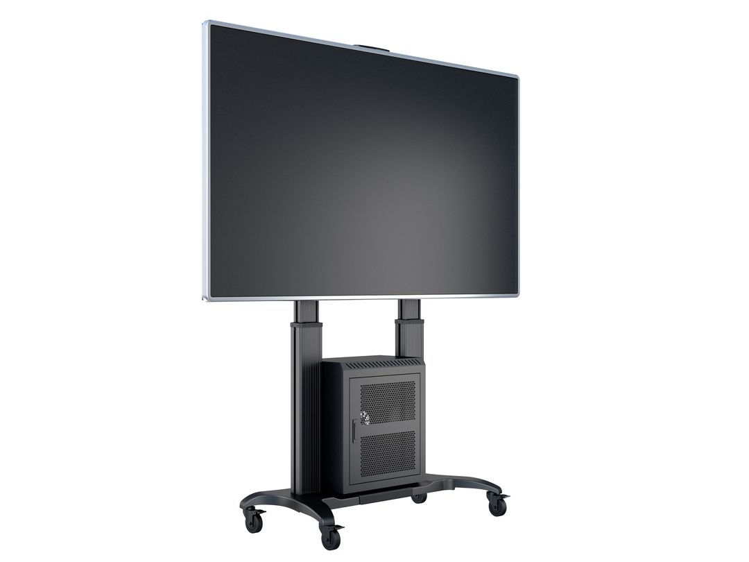Multibrackets M Public Floorstand Dual Pillar 180 HD with AV Cabinet | For 60" - 100" Screens Mobile Trolley Multibrackets