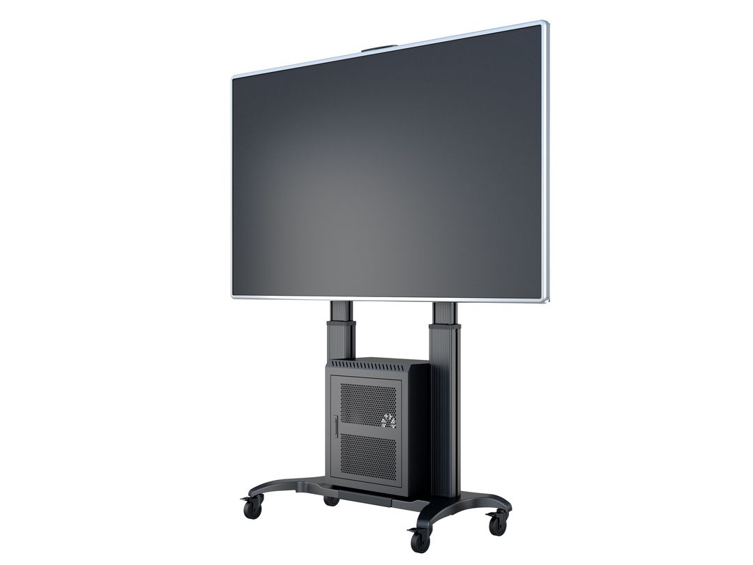 Multibrackets M Public Floorstand Dual Pillar 180 HD with AV Cabinet | For 60" - 100" Screens Mobile Trolley Multibrackets