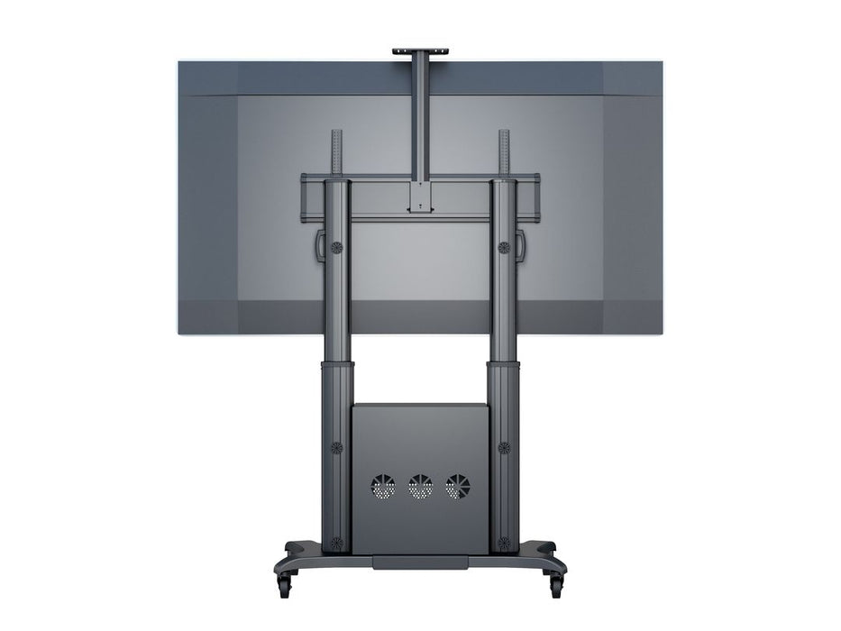 Multibrackets M Public Floorstand Dual Pillar 180 HD with AV Cabinet | For 60" - 100" Screens