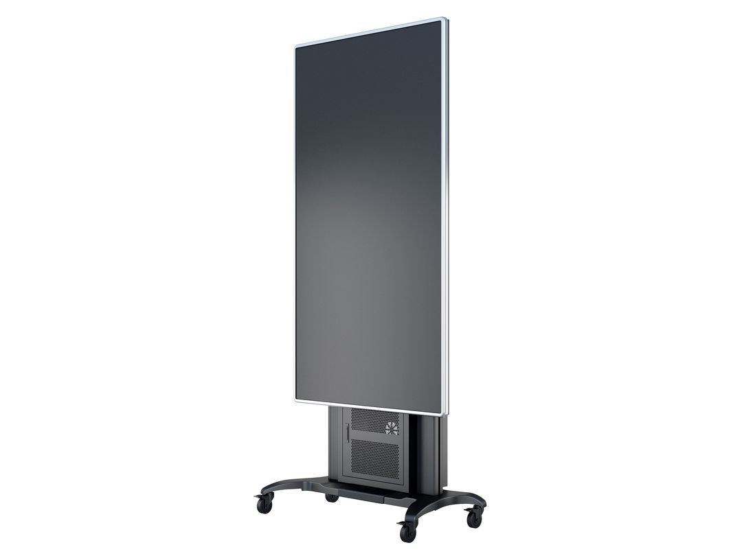 Multibrackets M Public Floorstand Dual Pillar 180 HD with AV Cabinet | For 60" - 100" Screens Mobile Trolley Multibrackets
