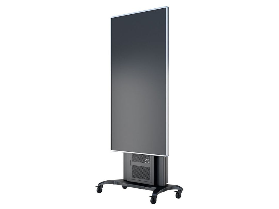 Multibrackets M Public Floorstand Dual Pillar 180 HD with AV Cabinet | For 60" - 100" Screens