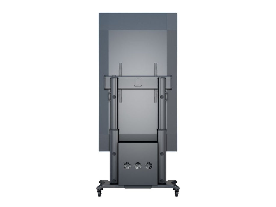 Multibrackets M Public Floorstand Dual Pillar 180 HD with AV Cabinet | For 60" - 100" Screens