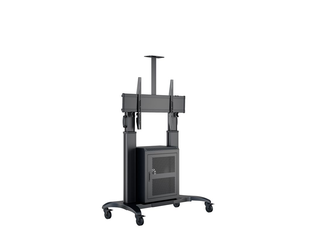 Multibrackets M Public Floorstand Dual Pillar 180 HD with AV Cabinet | For 60" - 100" Screens Mobile Trolley Multibrackets