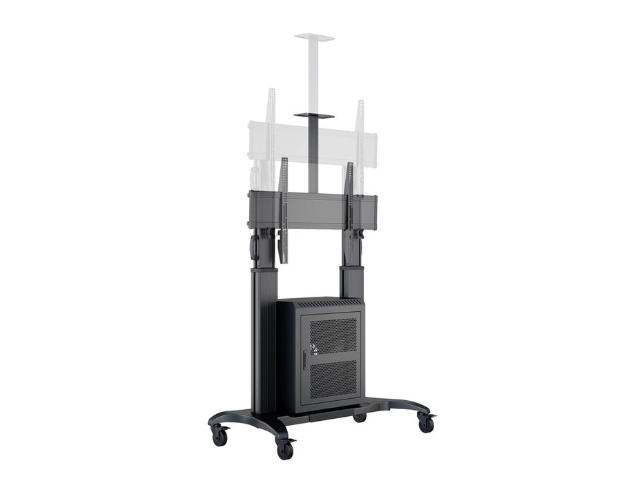 Multibrackets M Public Floorstand Dual Pillar 180 HD with AV Cabinet | For 60" - 100" Screens