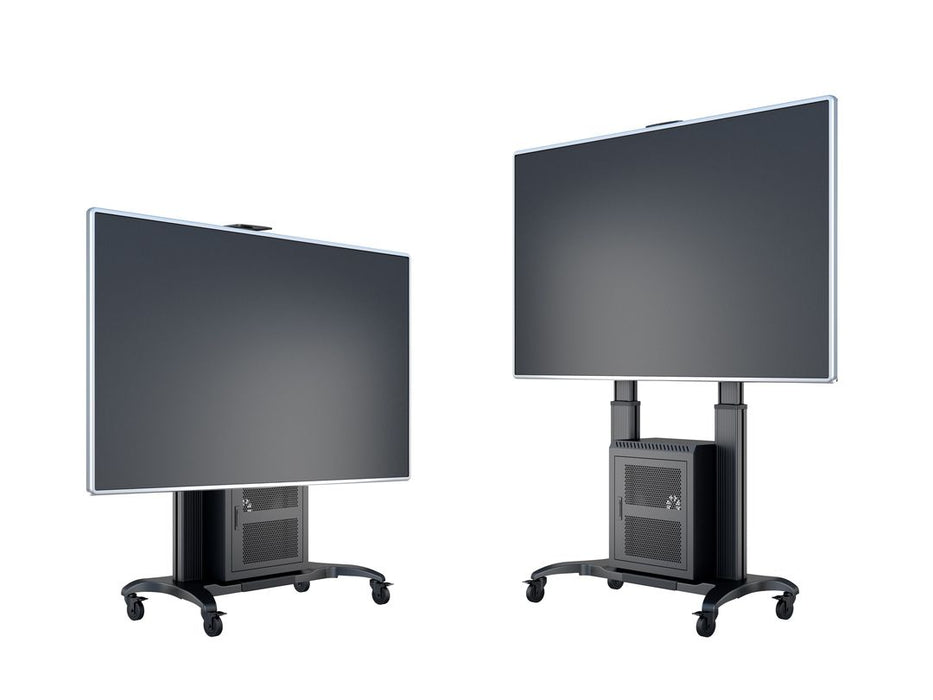 Multibrackets M Public Floorstand Dual Pillar 180 HD with AV Cabinet | For 60" - 100" Screens