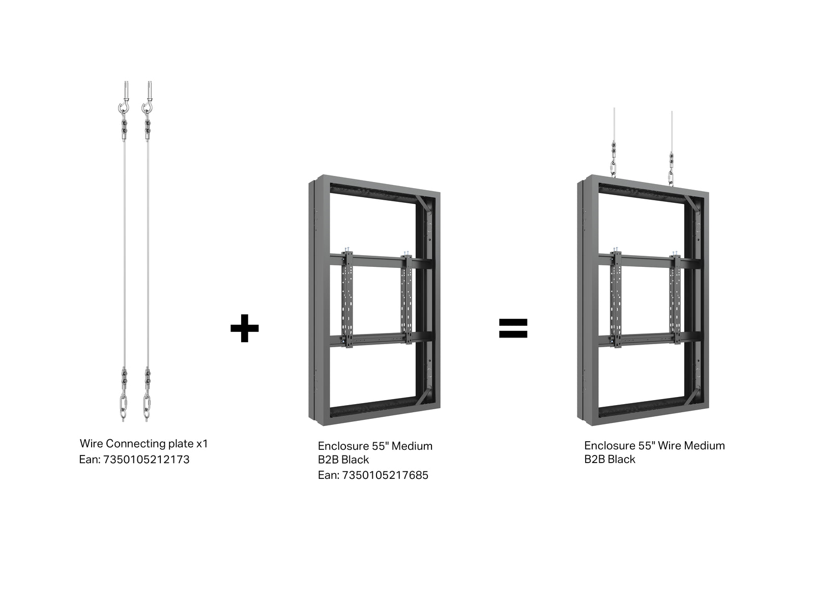 Multibrackets M Pro Series Enclosure 55" Medium B2B Black Signage Display Enclosures Multibrackets