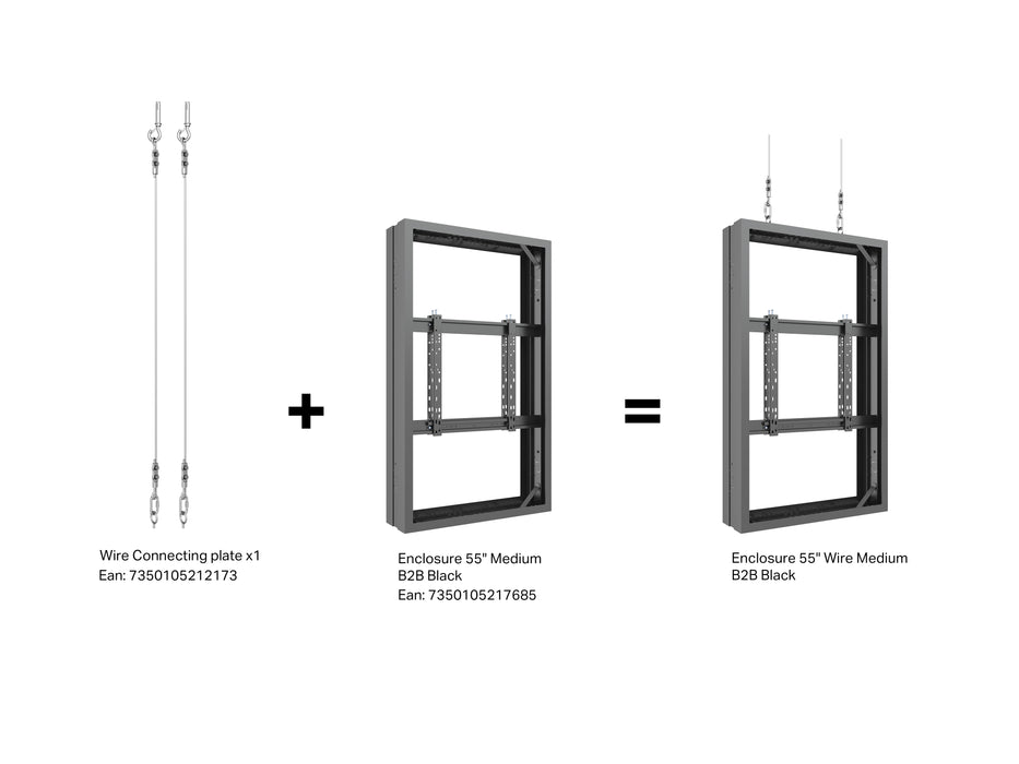 Multibrackets M Pro Series Enclosure 55" Medium B2B Black Signage Display Enclosures Multibrackets