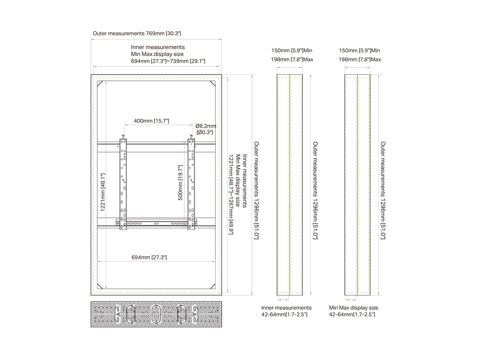 Multibrackets M Pro Series Enclosure 55" Medium B2B Black Signage Display Enclosures Multibrackets