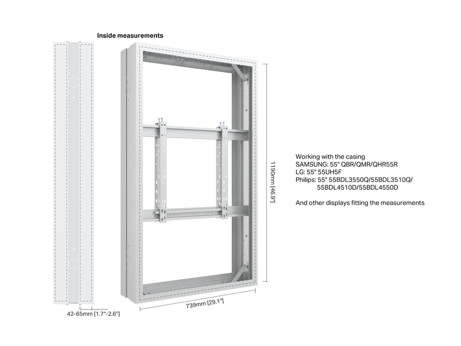 Multibrackets M Pro Series Enclosure 55" Medium B2B White Signage Display Enclosures Multibrackets